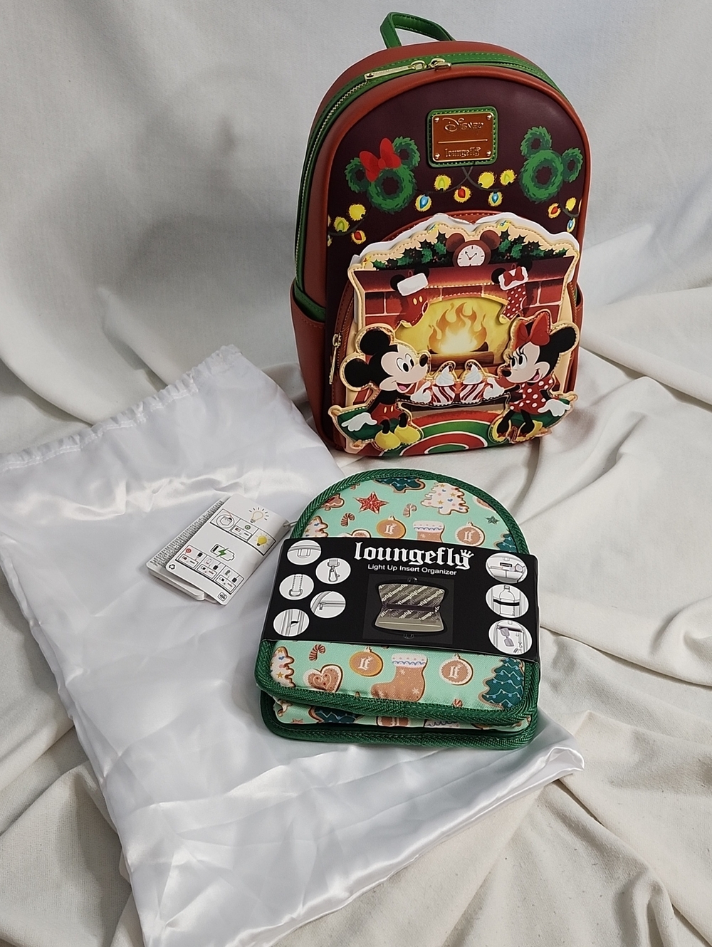 Disney Loungefly Mickey & Minnie Hot Cocoa Mini Backpack w/ Light Up Organizer